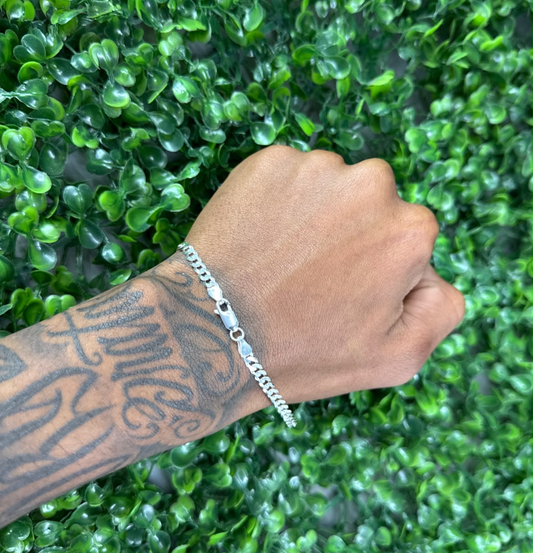 Pulseira 4mm Grumet Prata 925 no pulso - Ory Pratas
