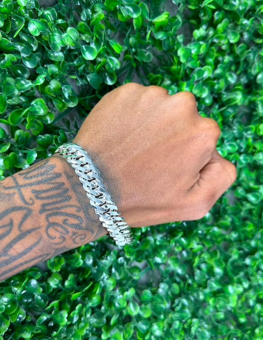 Pulseira 13mm Elo Duplo Prata 925 - Ory Pratas