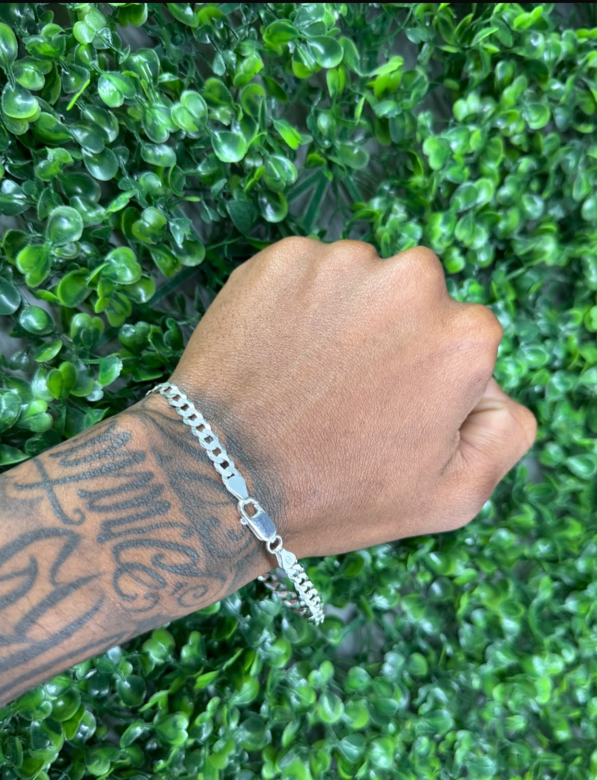 Pulseira 5mm Grumet Prata 925 no pulso - Ory Pratas