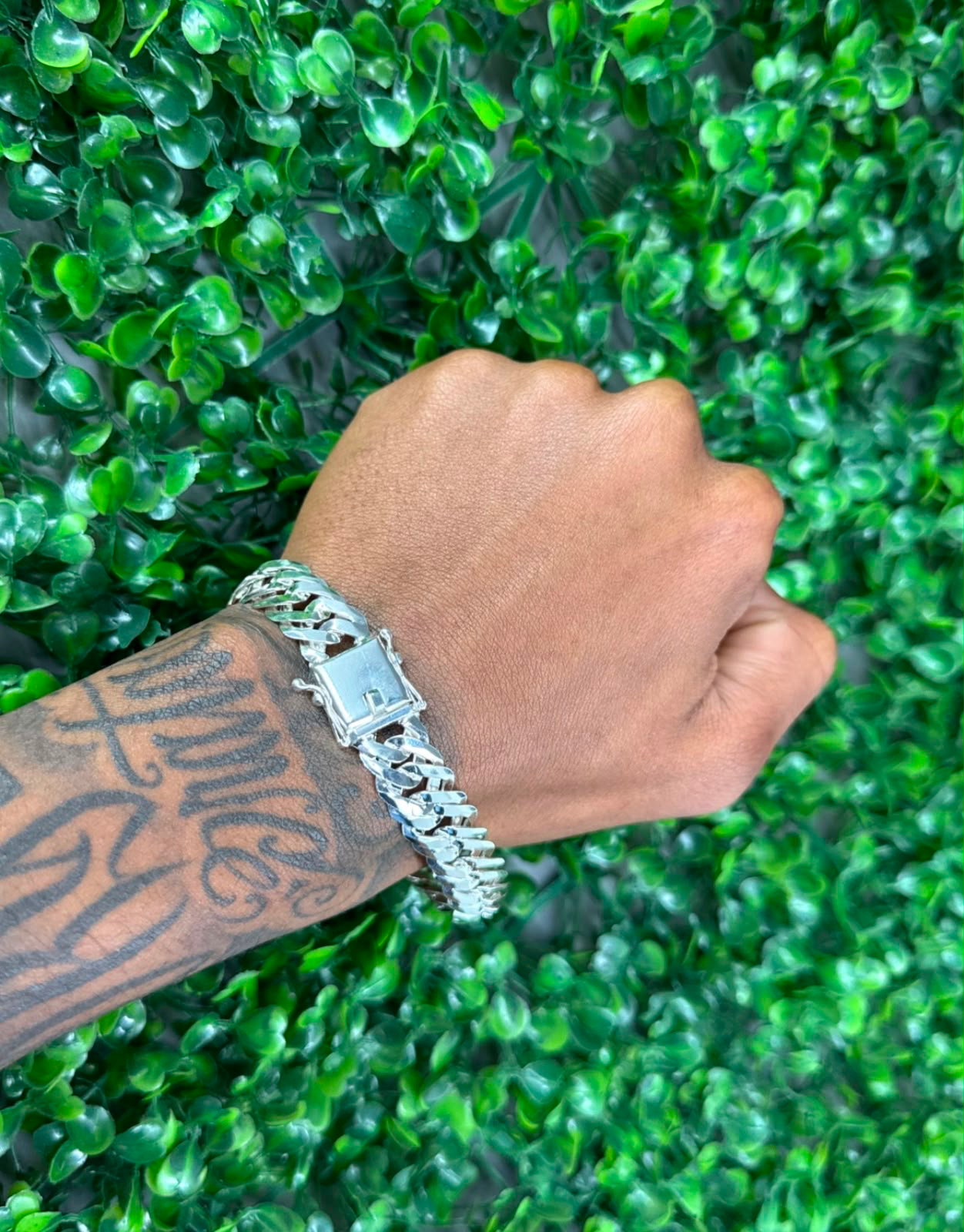 Pulseira 13mm Elo Duplo detalhe fecho - Ory Pratas